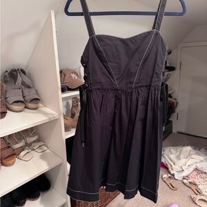 Pinko Black Mini Dress with White Stitching